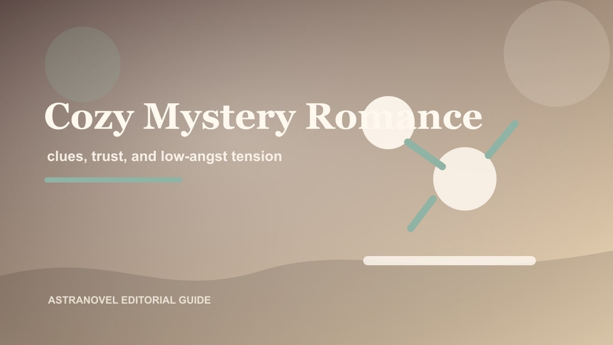 Cozy mystery romance clues connected across a warm reading desk