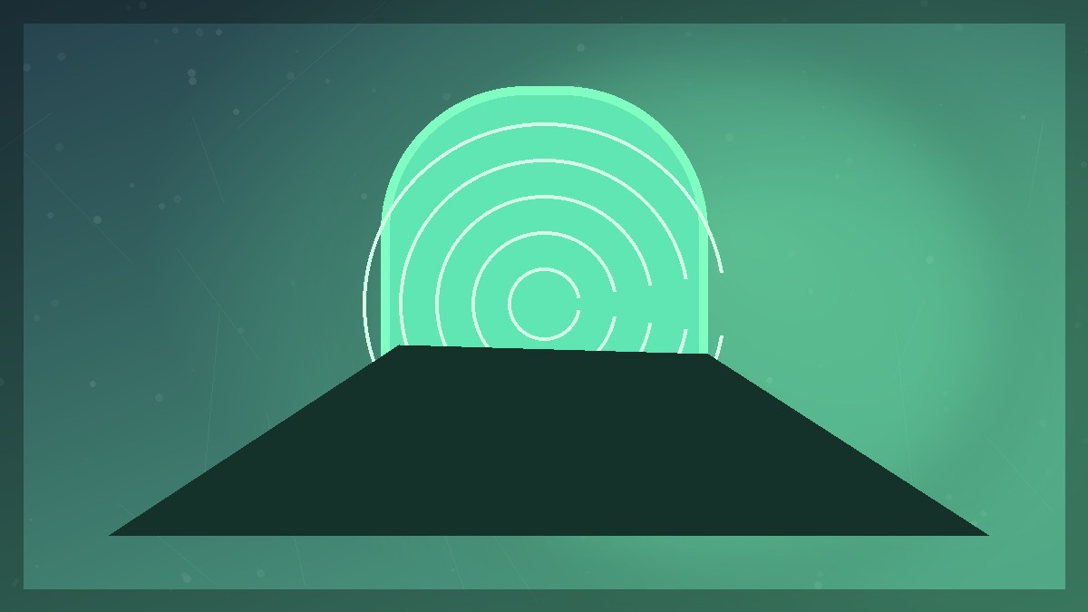 A glowing garden door opening from an ordinary room into a fantasy city