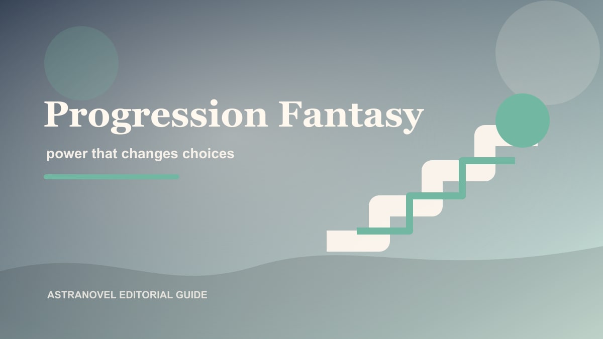 A progression fantasy power curve shown as glowing steps toward a new ability