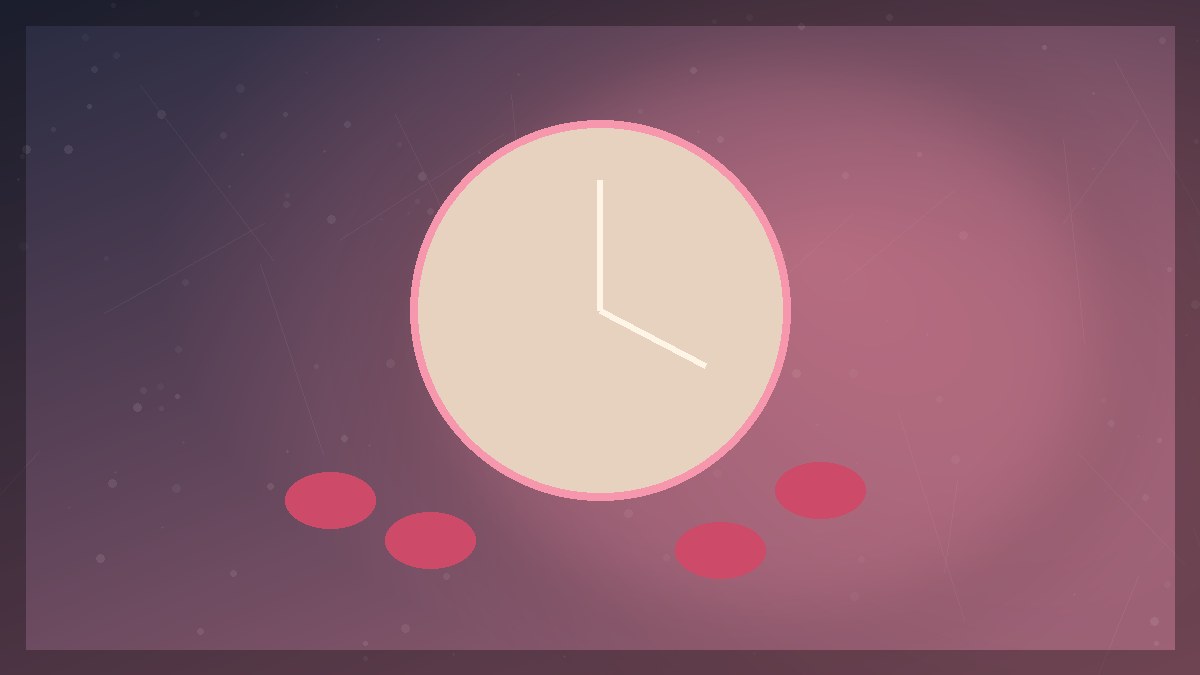 A broken clock surrounded by roses and repeating moonlit doorways